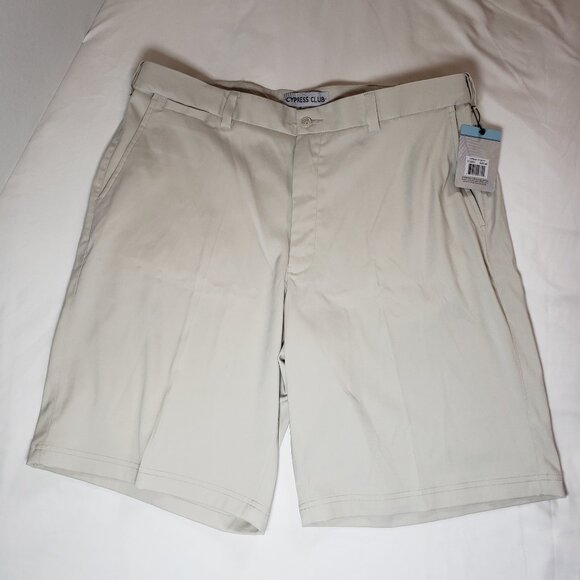 Cypress Club Mens Shorts 38 Bone Flat Front Comfort Waist - Picture 4 of 9